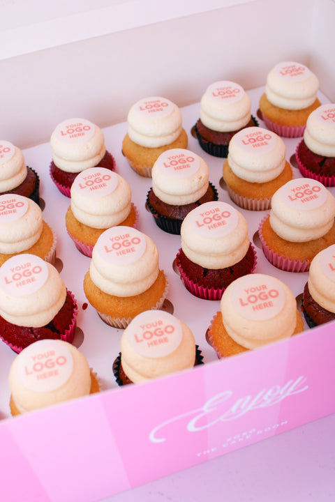 Mini cupcakes met logo (Box 24st.)